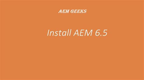 install aem 6.5.